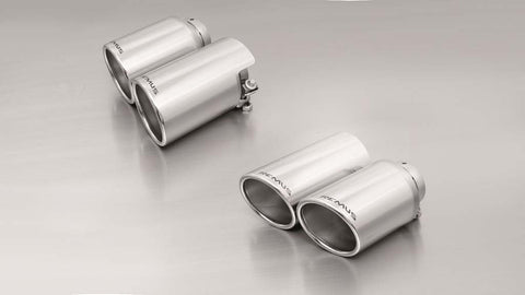Remus Rear Silencer Left/Right with 4 tail pipes Ø 102 mm angled/angled, rolled edge, chromed for Porsche Panamera 970 3.6 228 kW 2013-