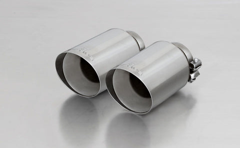 Remus Rear Silencer Left / Right with 4x Tailpipes Ø 102mm Angled, Straight Cut, Chromed for Audi A1 8X / S1 2.0 TFSI 170 kW 2015-