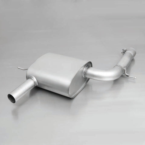 Remus Rear Silencer Left with 1 Stainless steel tail pipe Ø 98 mm straight, carbon insert for Mini F55 5 Door Hatch Cooper 1.5 100 kW 2014-2018