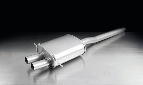 Remus Rear Silencer Centred with 2 tail pipes Ø 102 mm, rolled edge, chromed for Mini R56 Cooper S JCW 1.6 Turbo 155 kW 2012-