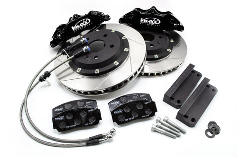 V-Maxx, Black Caliper 4 Piston Big Brake Kit (20 AU330 11X) With 330mm Disc, Minimum Wheel Size 17" Includes Brake Lines